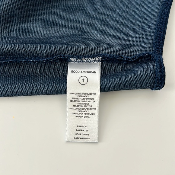 Good American Jean Tank Bodysuit (thong) in dark blue Indigo size 1/Small - Picture 9 of 9